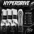 Hyperdrive Elite Grip Socks White (L) 3 Pack Bundle