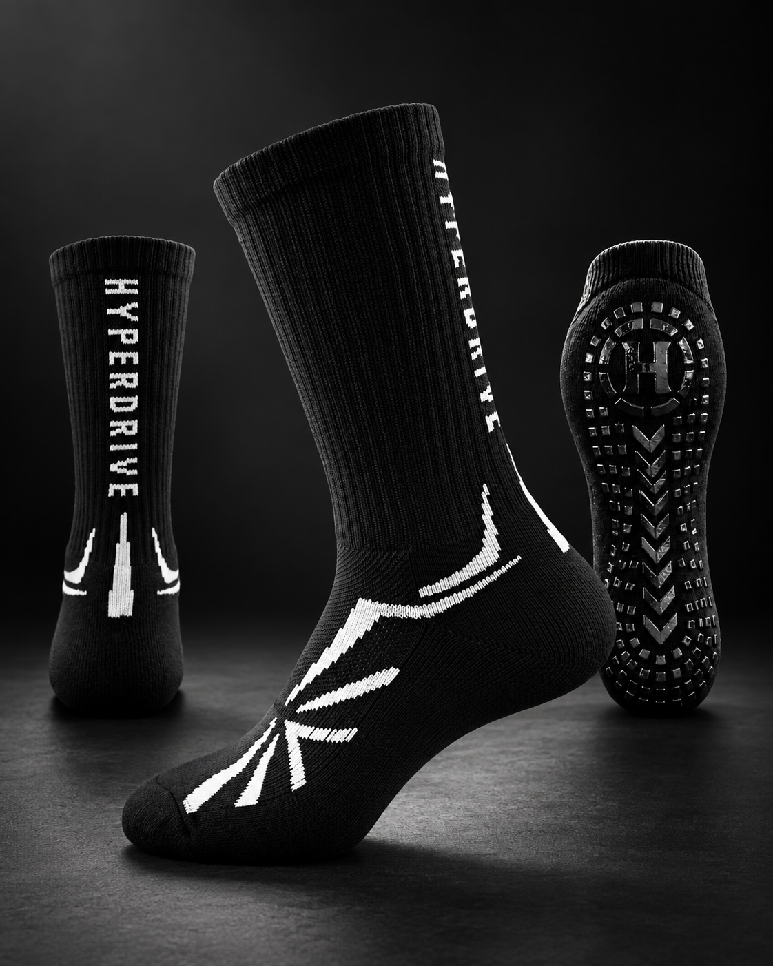 Hyperdrive Elite Grip Socks Black (S) 3 Pack Bundle